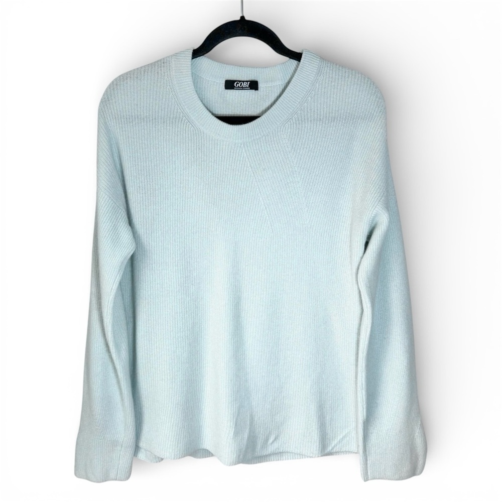 Gobi Women’s Fine Mongolian Cashmere Crew Neck Sweater Size Small Light Blue